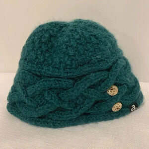 Ambler Girls Wool Beanie Teal Green Winter Hat